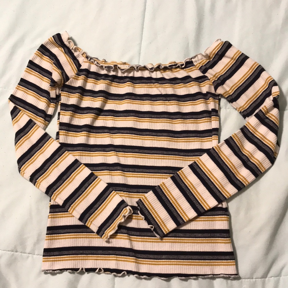 Off the shoulder striped top